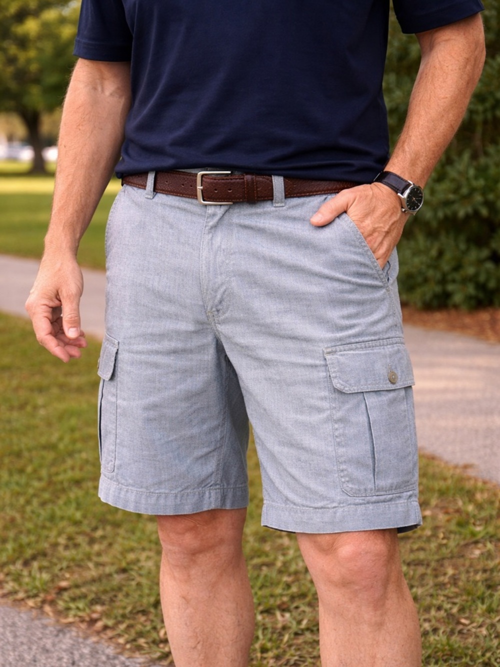 Tommy Bahama Men’s Light Blue Cargo Shorts Size 38 Casual Summer